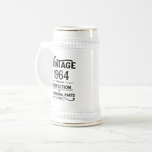 Gepersonaliseerde zestig  60ste verjaardagscadeaus bierpul (Voorkant links)