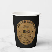 Gepersonaliseerde zestig  60ste verjaardagscadeaus papieren bekers (Achterkant)