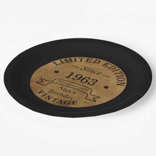Gepersonaliseerde zestig 60ste verjaardagscadeaus papieren bordje (Gekanteld)