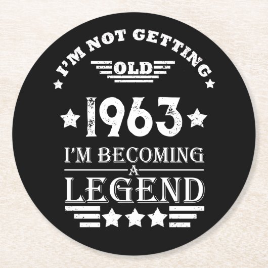 Gepersonaliseerde zestig  60ste verjaardagscadeaus ronde kartonnen onderzetter (Voorkant)