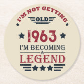 Gepersonaliseerde zestig  60ste verjaardagscadeaus ronde kartonnen onderzetter (Voorkant)