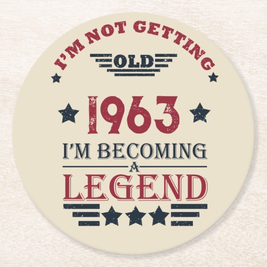 Gepersonaliseerde zestig  60ste verjaardagscadeaus ronde kartonnen onderzetter (Voorkant)