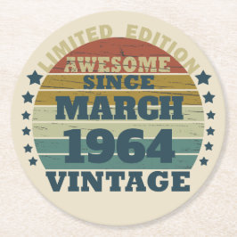 Gepersonaliseerde zestig 60ste verjaardagscadeaus ronde kartonnen onderzetter