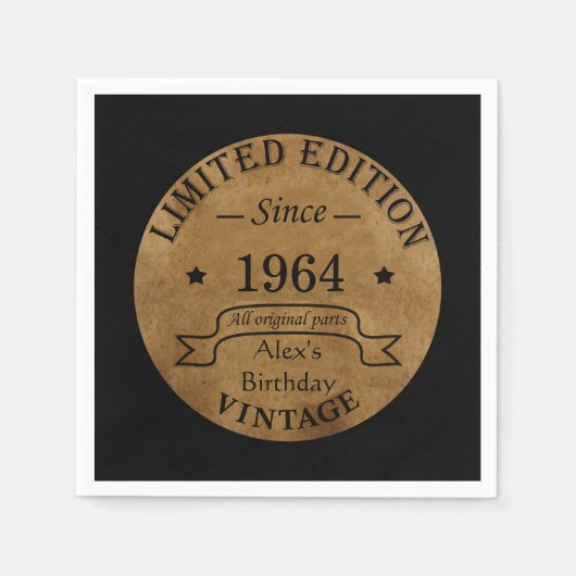 Gepersonaliseerde zestig  60ste verjaardagscadeaus servet (Voorkant)