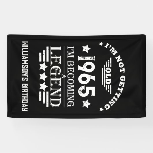 Gepersonaliseerde zestig 60ste verjaardagscadeaus spandoek (Horizontaal)