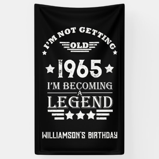 Gepersonaliseerde zestig  60ste verjaardagscadeaus spandoek (Verticaal)