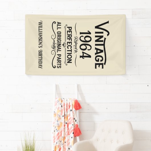 Gepersonaliseerde zestig  60ste verjaardagscadeaus spandoek (Insitu)