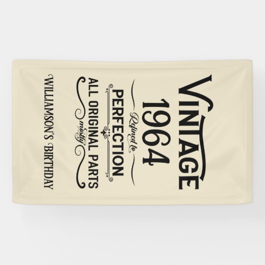 Gepersonaliseerde zestig  60ste verjaardagscadeaus spandoek (Horizontaal)