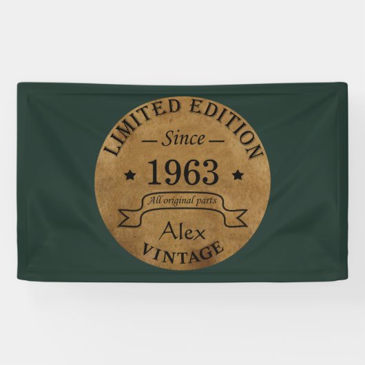 Gepersonaliseerde zestig  60ste verjaardagscadeaus spandoek (Horizontaal)