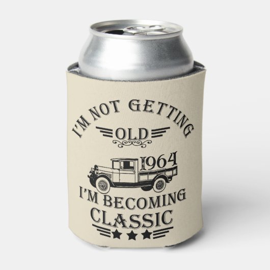Gepersonaliseerde zestig vintage 60ste verjaardags blikjeskoeler (Blikje Voorkant)