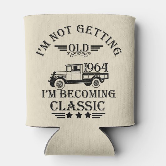 Gepersonaliseerde zestig vintage 60ste verjaardags blikjeskoeler (Achterkant)