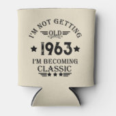 Gepersonaliseerde zestig vintage 60ste verjaardags blikjeskoeler (Voorkant)