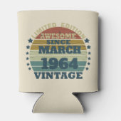 Gepersonaliseerde zestig vintage 60ste verjaardags blikjeskoeler (Achterkant)