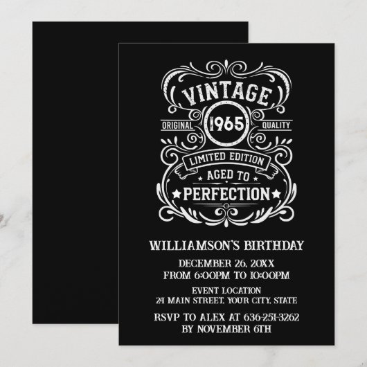 Gepersonaliseerde zestig vintage 60ste verjaardags kaart (Voorkant / Achterkant)