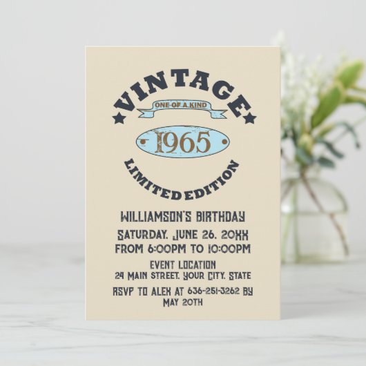 Gepersonaliseerde zestig vintage 60ste verjaardags kaart (Staand voorkant)