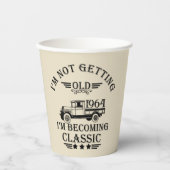 Gepersonaliseerde zestig vintage 60ste verjaardags papieren bekers (Voorkant)