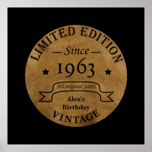 Gepersonaliseerde zestig vintage 60ste verjaardags poster