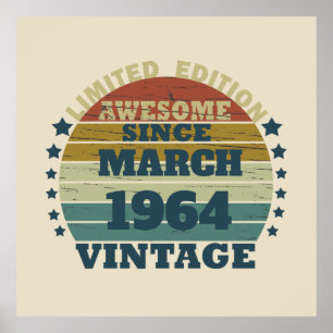 Gepersonaliseerde zestig vintage 60ste verjaardags poster