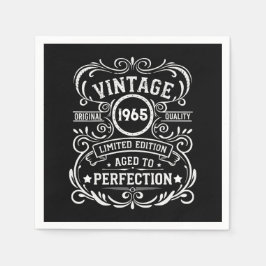 Gepersonaliseerde zestig vintage 60ste verjaardags servet