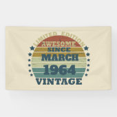 Gepersonaliseerde zestig vintage 60ste verjaardags spandoek (Horizontaal)