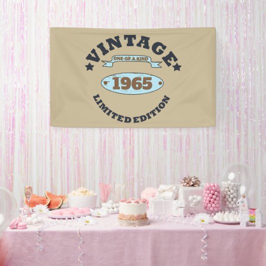 Gepersonaliseerde zestig vintage 60ste verjaardags spandoek (Feest)