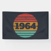Gepersonaliseerde zestig vintage 60ste verjaardags spandoek (Horizontaal)