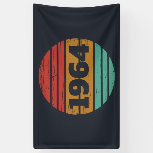 Gepersonaliseerde zestig vintage 60ste verjaardags spandoek (Verticaal)