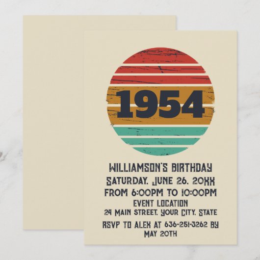 Gepersonaliseerde zeventig 70e verjaardag kaart (Voorkant / Achterkant)