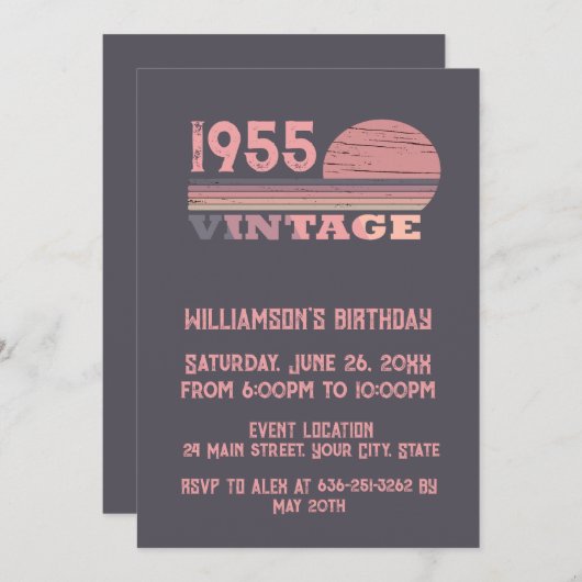 Gepersonaliseerde zeventig vintages 70ste verjaard kaart (Voorkant / Achterkant)