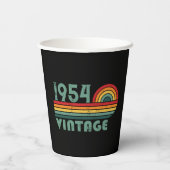 Gepersonaliseerde zeventig vintages 70ste verjaard papieren bekers (Achterkant)