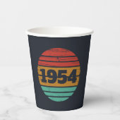 Gepersonaliseerde zeventig vintages 70ste verjaard papieren bekers (Voorkant)