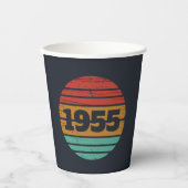 Gepersonaliseerde zeventig vintages 70ste verjaard papieren bekers (Voorkant)