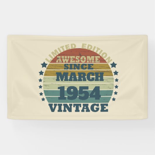 Gepersonaliseerde zeventig vintages 70ste verjaard spandoek (Horizontaal)