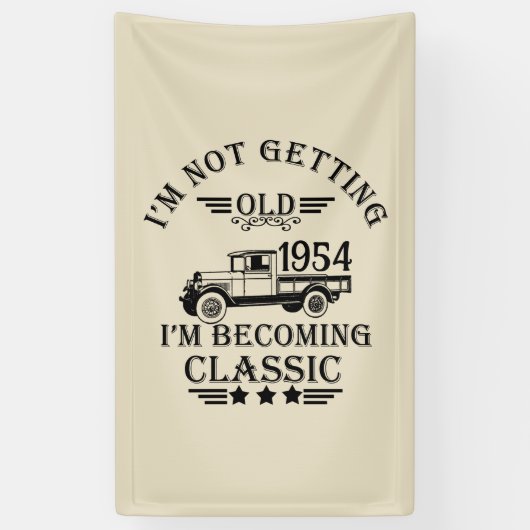 Gepersonaliseerde zeventig vintages 70ste verjaard spandoek (Verticaal)