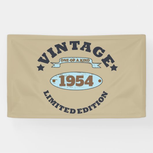 Gepersonaliseerde zeventig vintages 70ste verjaard spandoek (Horizontaal)