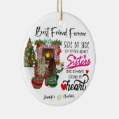 Gepersonaliseerde zij aan zij of mijlen uit elkaar keramisch ornament (Rechts)