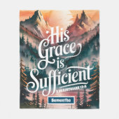 Gepersonaliseerde Zijn genade is voldoende Christe Fleece Deken (Voorkant)