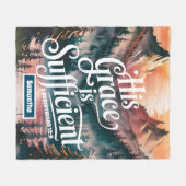 Gepersonaliseerde Zijn genade is voldoende Christe Fleece Deken (Voorkant (Horizontaal))