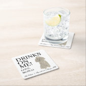 Gepersonaliseerde Zilver Grijs Poedel Hond Huwelij Kartonnen Onderzetters (Insitu)