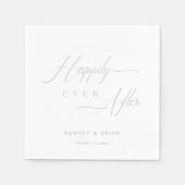 Gepersonaliseerde Zilver 'Happy Ever After' bruilo Servet (Voorkant)