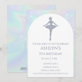 Gepersonaliseerde Zilveren Ballerina Ballet Verjaa Kaart (Voorkant / Achterkant)