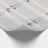 Gepersonaliseerde zilveren bruid en bruidegom name cadeaupapier (Hoek)