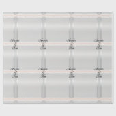 Gepersonaliseerde zilveren bruid en bruidegom name cadeaupapier (Vlak)