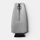 Gepersonaliseerde zilveren glitter bruiloft fles k flesjeskoeler (Achterkant)