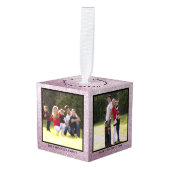 Gepersonaliseerde Zilveren Glitter Familie Vakanti Decoratie (Voorkant hoekig)