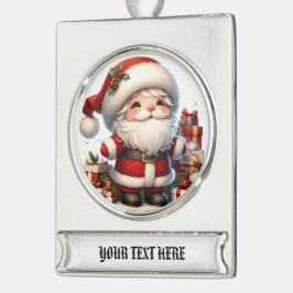 Gepersonaliseerde zilveren of gouden Sinterklaas k Verzilverd Banner Ornament