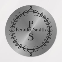 Gepersonaliseerde zilveren stok op kleding naamlab