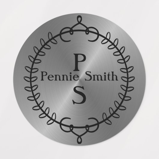 Gepersonaliseerde zilveren stok op kleding naamlab labels (Design 1)