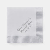 gepersonaliseerde zilverkleurige servetten (Voorkant)
