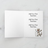 Gepersonaliseerde Zingende Kat Wenskaarten - Roze Kaart (Binnen)